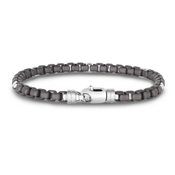 Phillip Gavriel Silver Gunmetal Box Link Bracelet