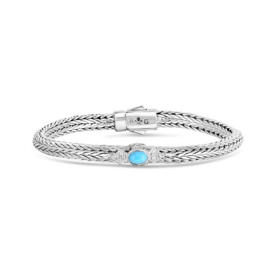 Phillip Gavriel Sterling Silver Turquoise & White Sapphire Bracelet