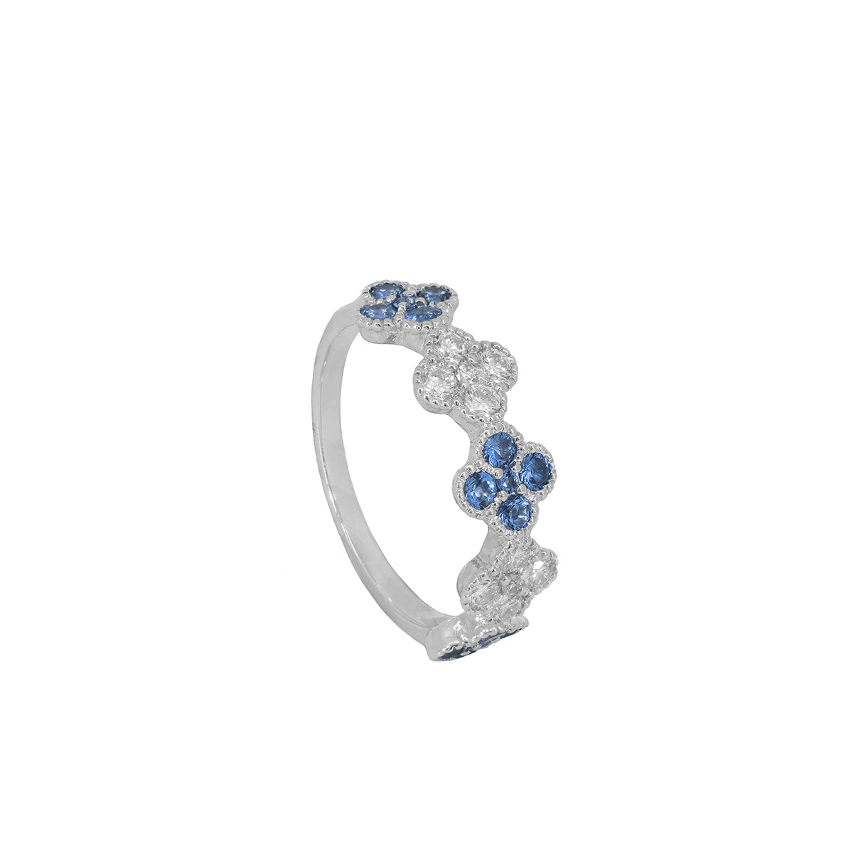 Sapphire & Diamond Cluster Ring