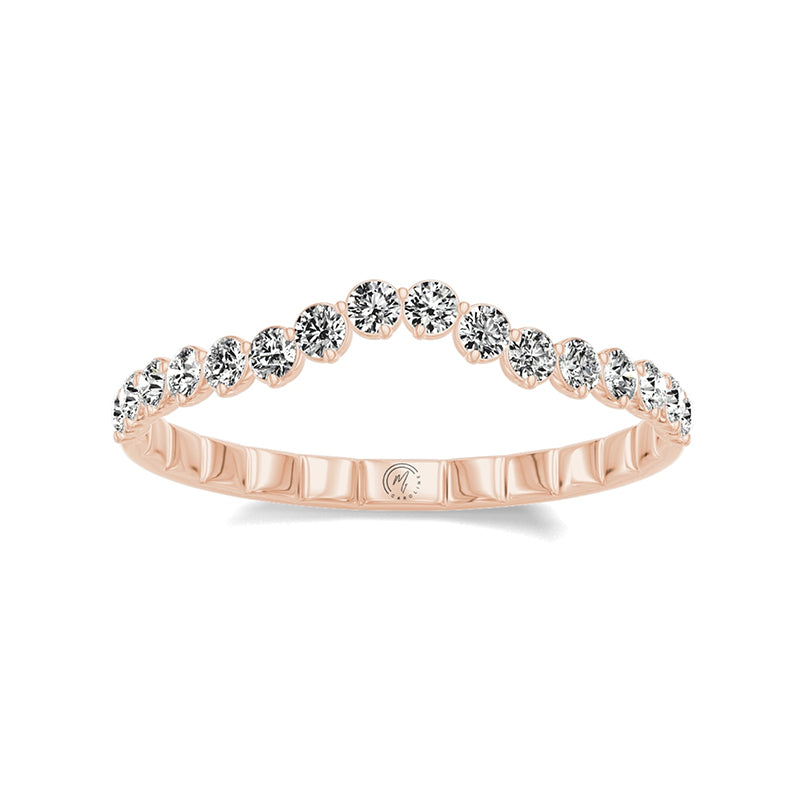 My Caroline Rose Gold 0.25ctw Round Brilliant Contour Wedding Band- UVB2856PR5J