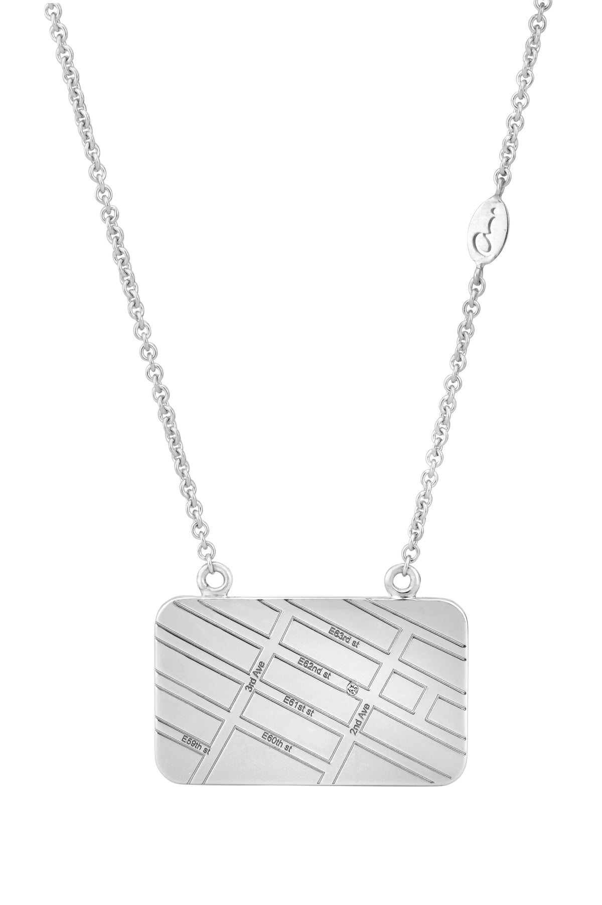 A.JAFFE STERLING SILVER MAP NECKLACE