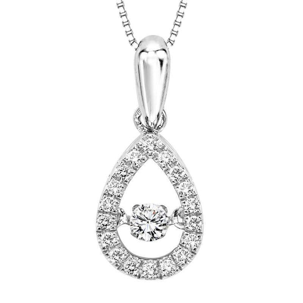 Rhythm of Love Teardrop Diamond Necklace 1/5Cttw 10K Gold