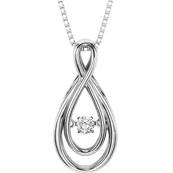 Rhythm of Love Diamond Double Infinity Necklace 1/10Cttw 14K