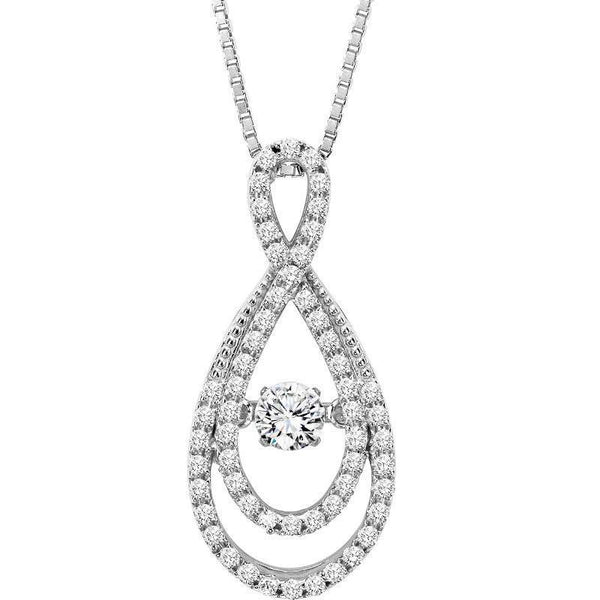 Rhythm of Love Double Infinity Diamond Necklace 2/3Cttw 14K