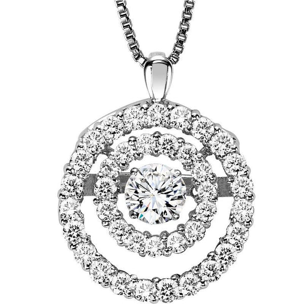 Rhythm of Love Double Halo Diamond Necklace 3/8Cttw 14K
