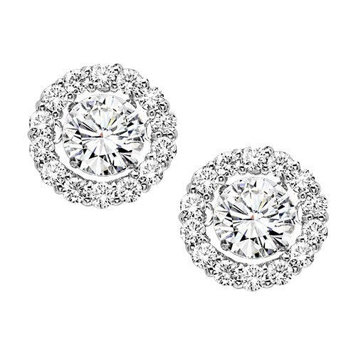 Rhythm Of Love Diamond Stud Earrings 1/4 Ct 14K White Gold