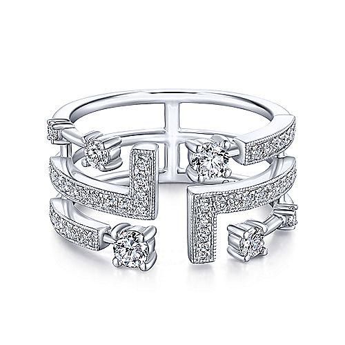 Geometric Design Diamond Ring 2/3 Cttw 14K White Gold