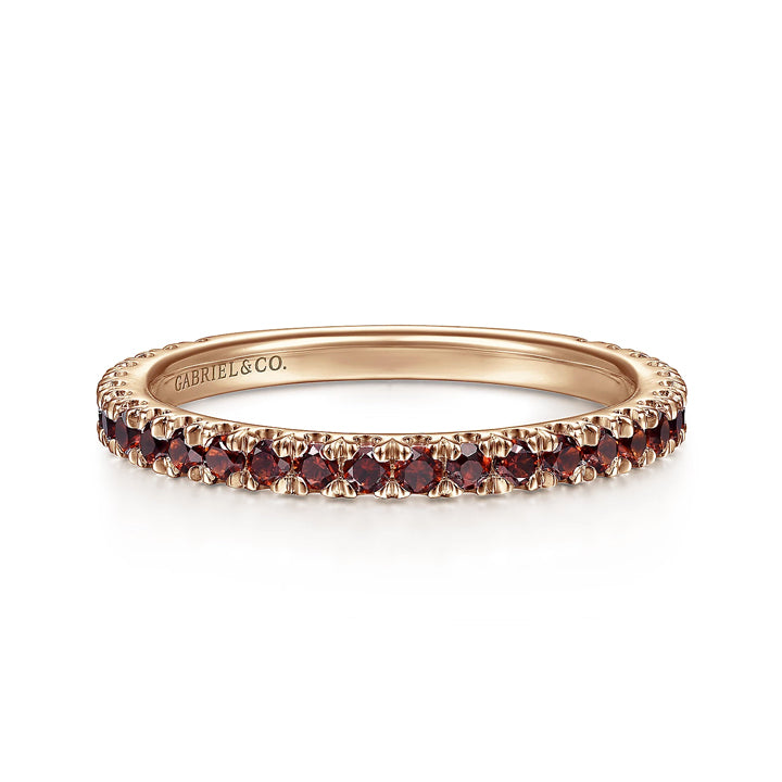 Gabriel & Co. 14K Rose Gold Garnet Stackable Ring - LR50889K4JGN