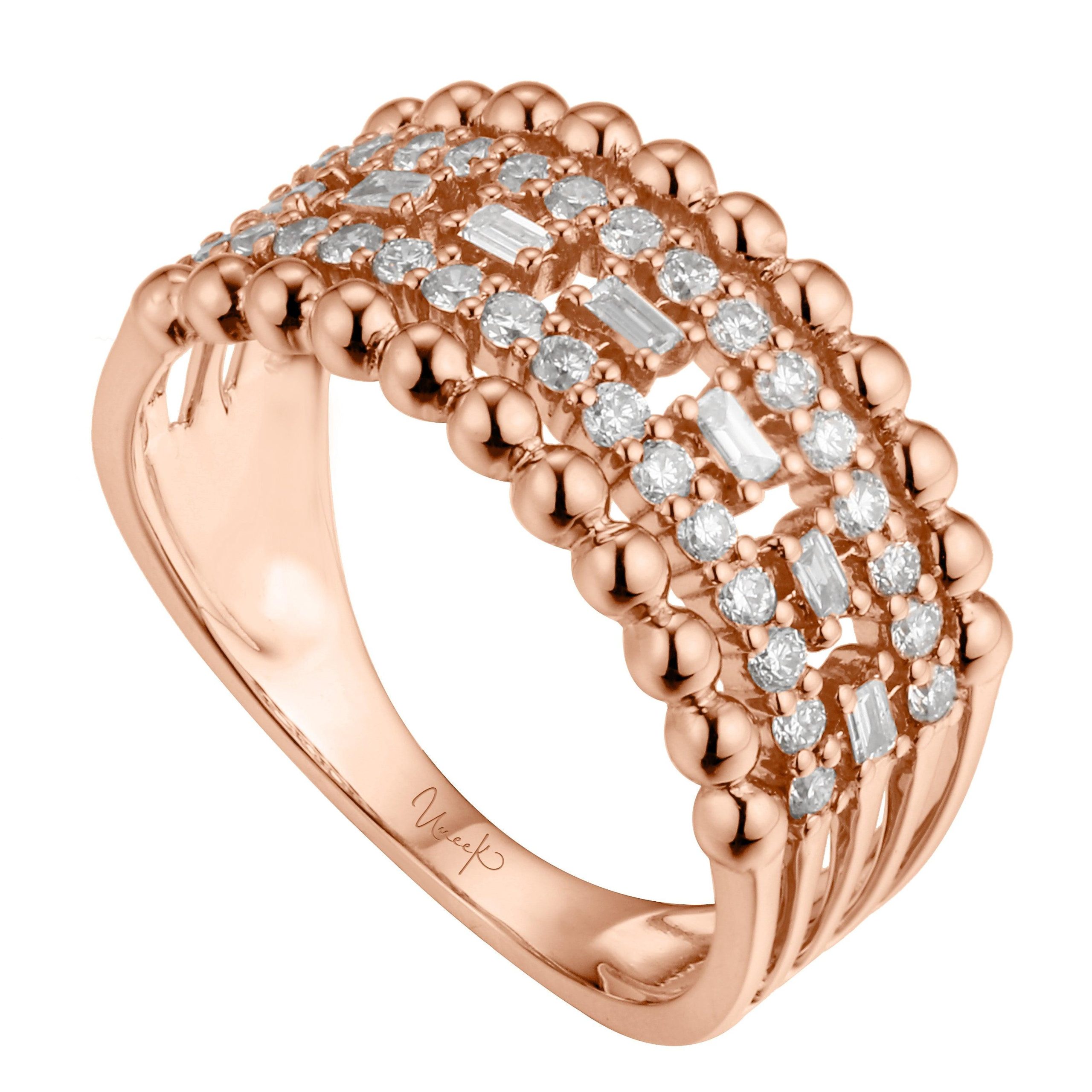 Round & Baguette Diamond Fashion Ring