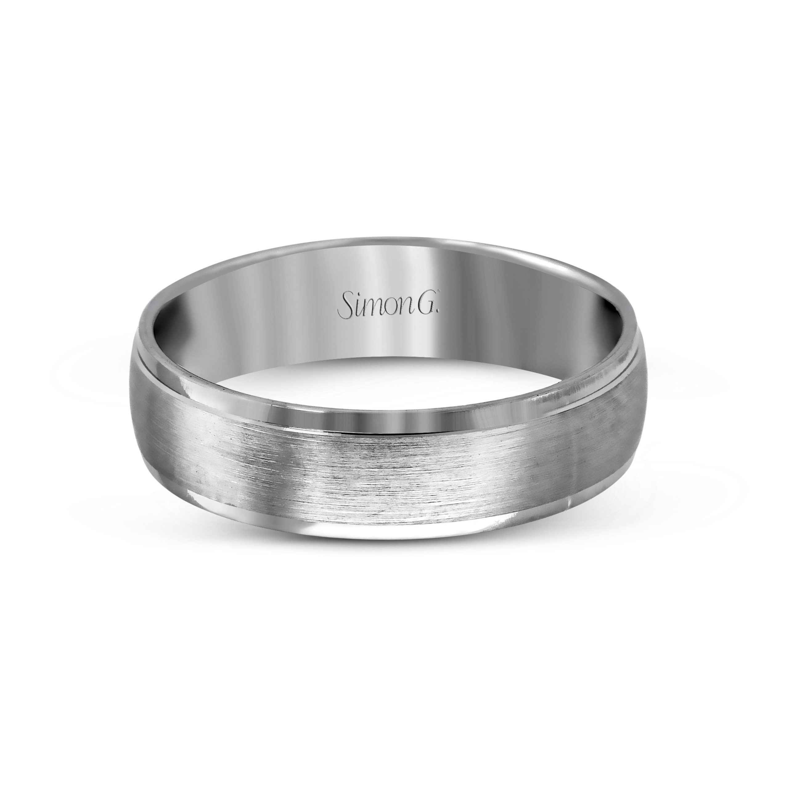 Men's LG124 14KT White Gold Wedding Band