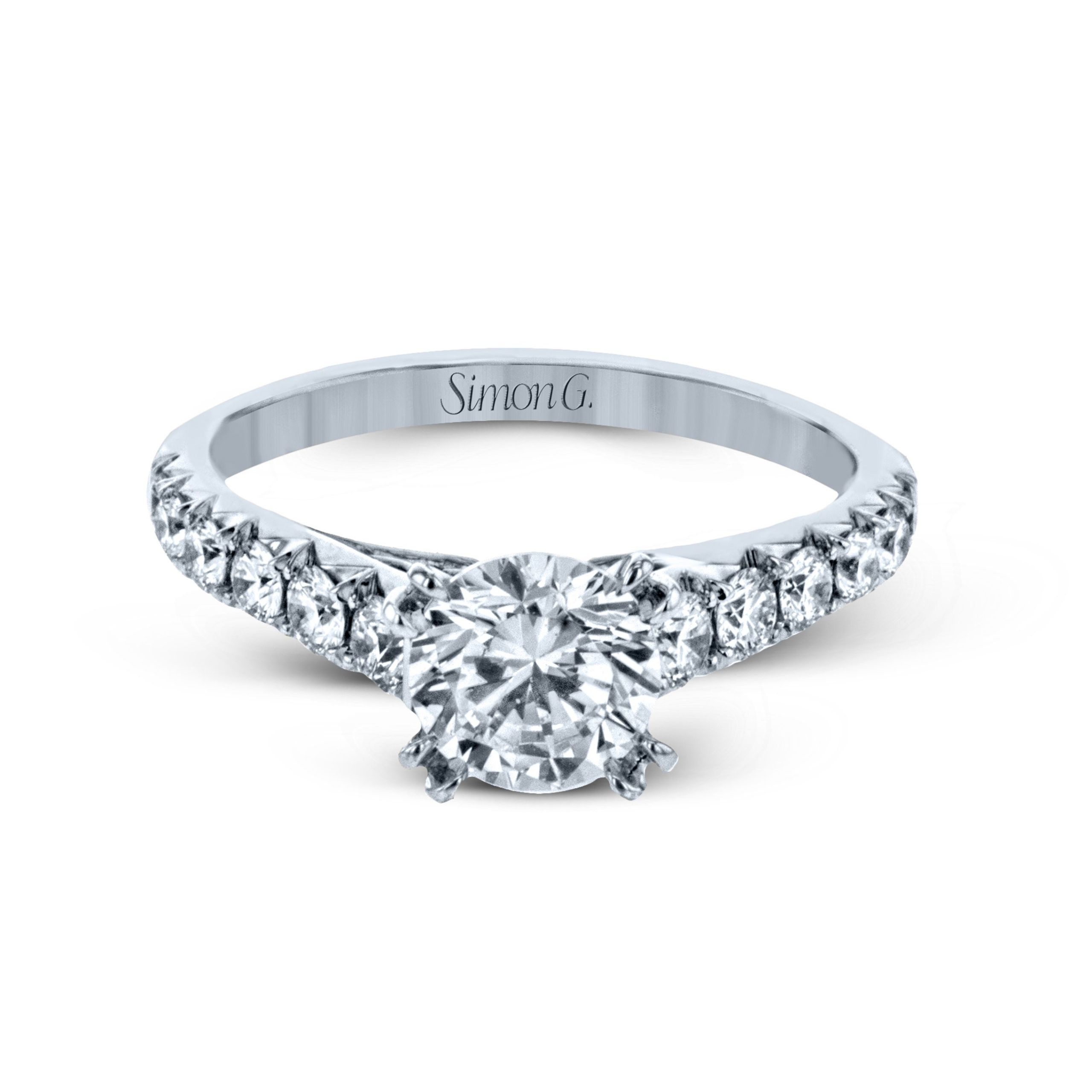 LP2356 Passion Collection Platinum Round Cut Engagement Ring