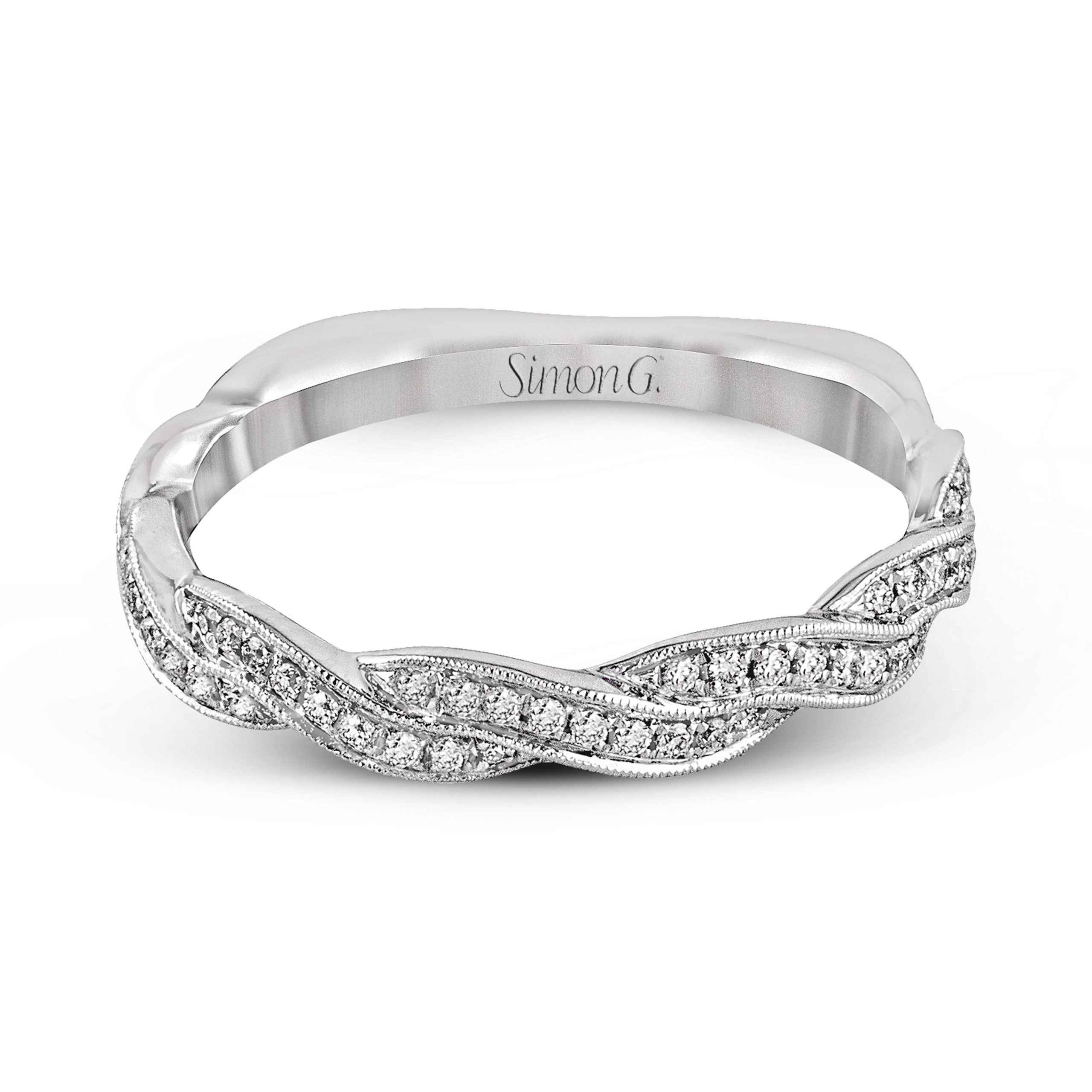 Classic Romance MR1498-B White Gold Wedding Band