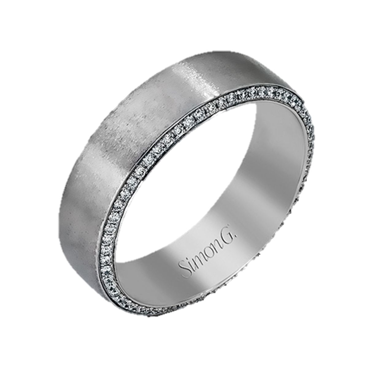 Men's MR2273 14KT White Gold Wedding Band