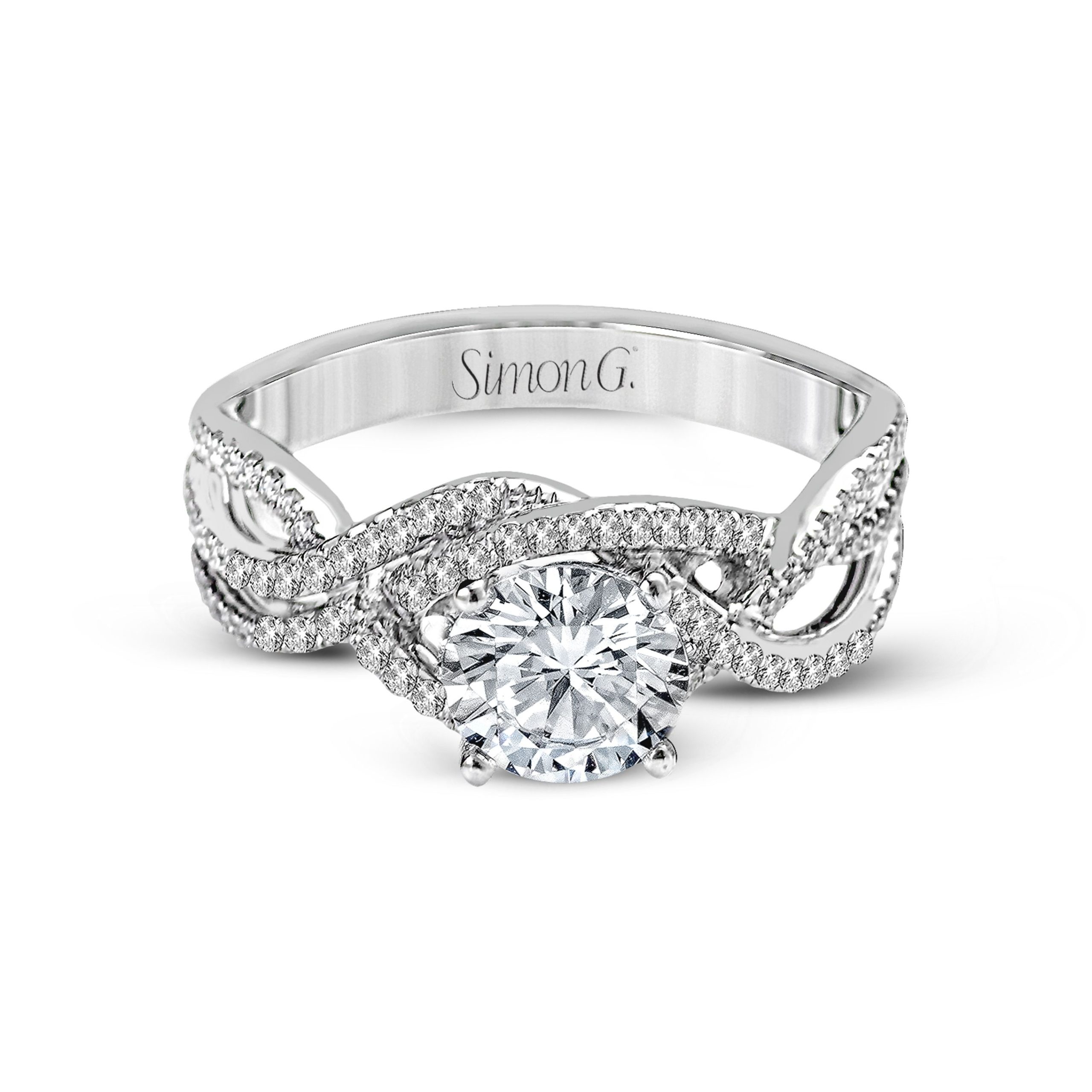 MR2593 Passion Collection Platinum Round Cut Engagement Ring