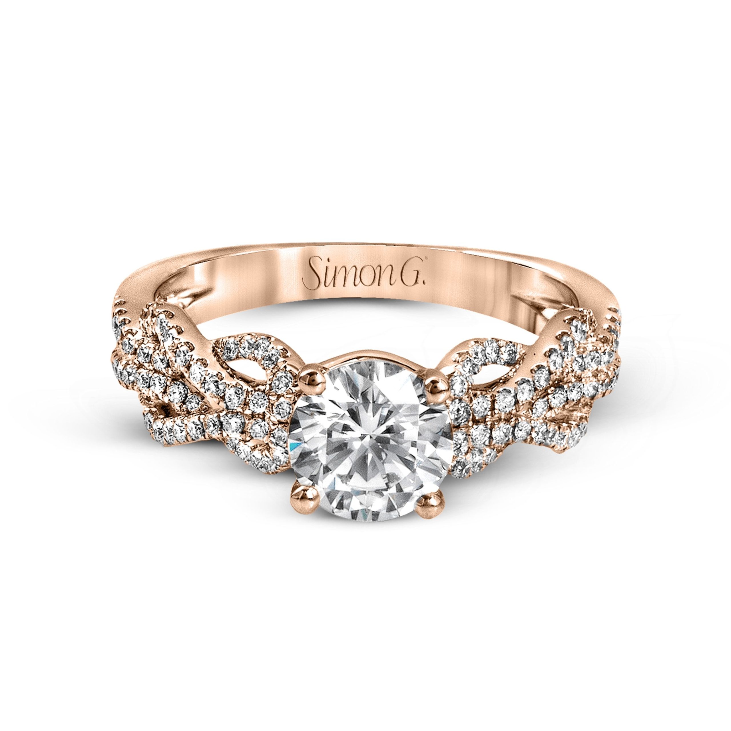 MR2721 Classic Romance Collection Rose Gold Round Cut Engagement Ring