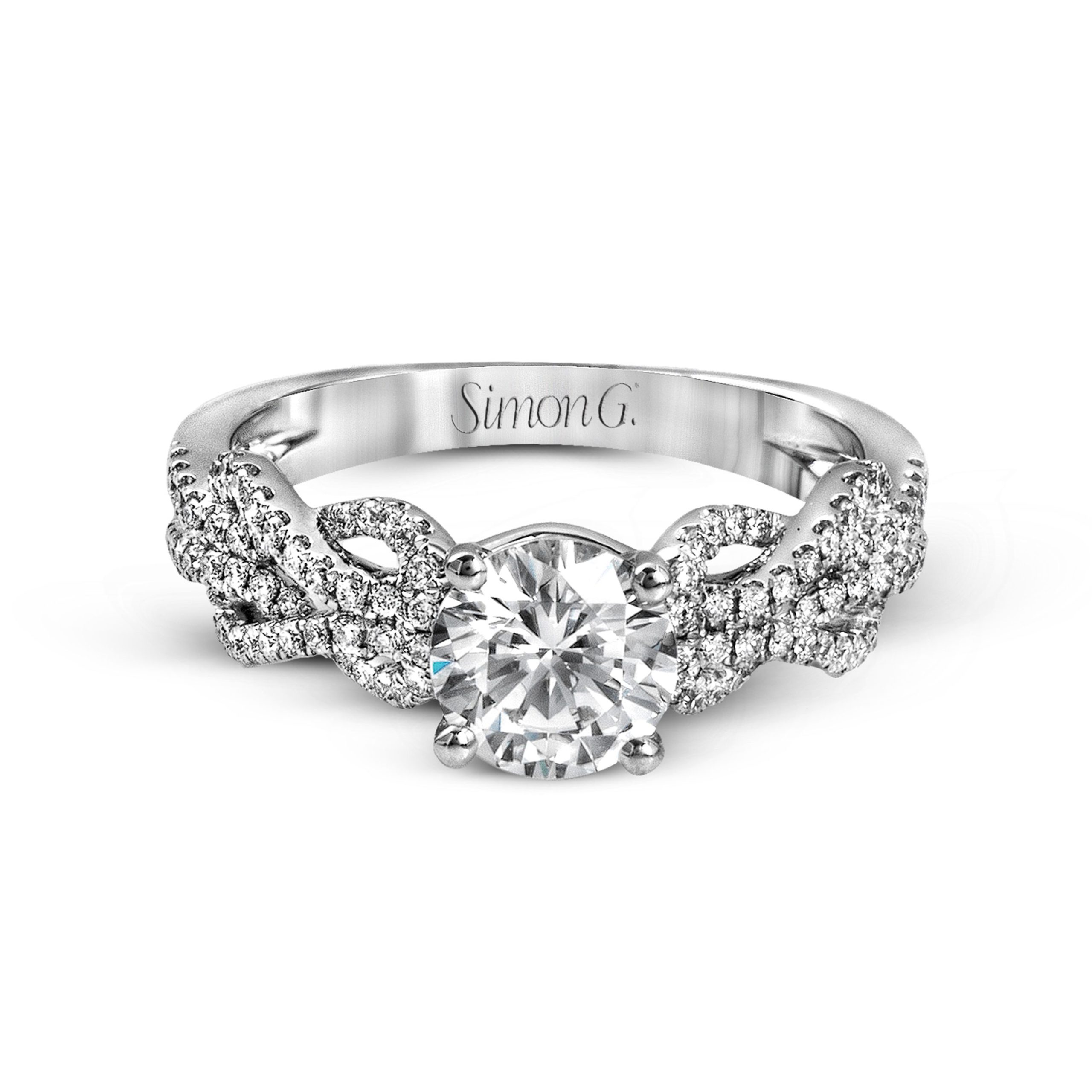 MR2721 Classic Romance Collection White Gold Round Cut Engagement Ring