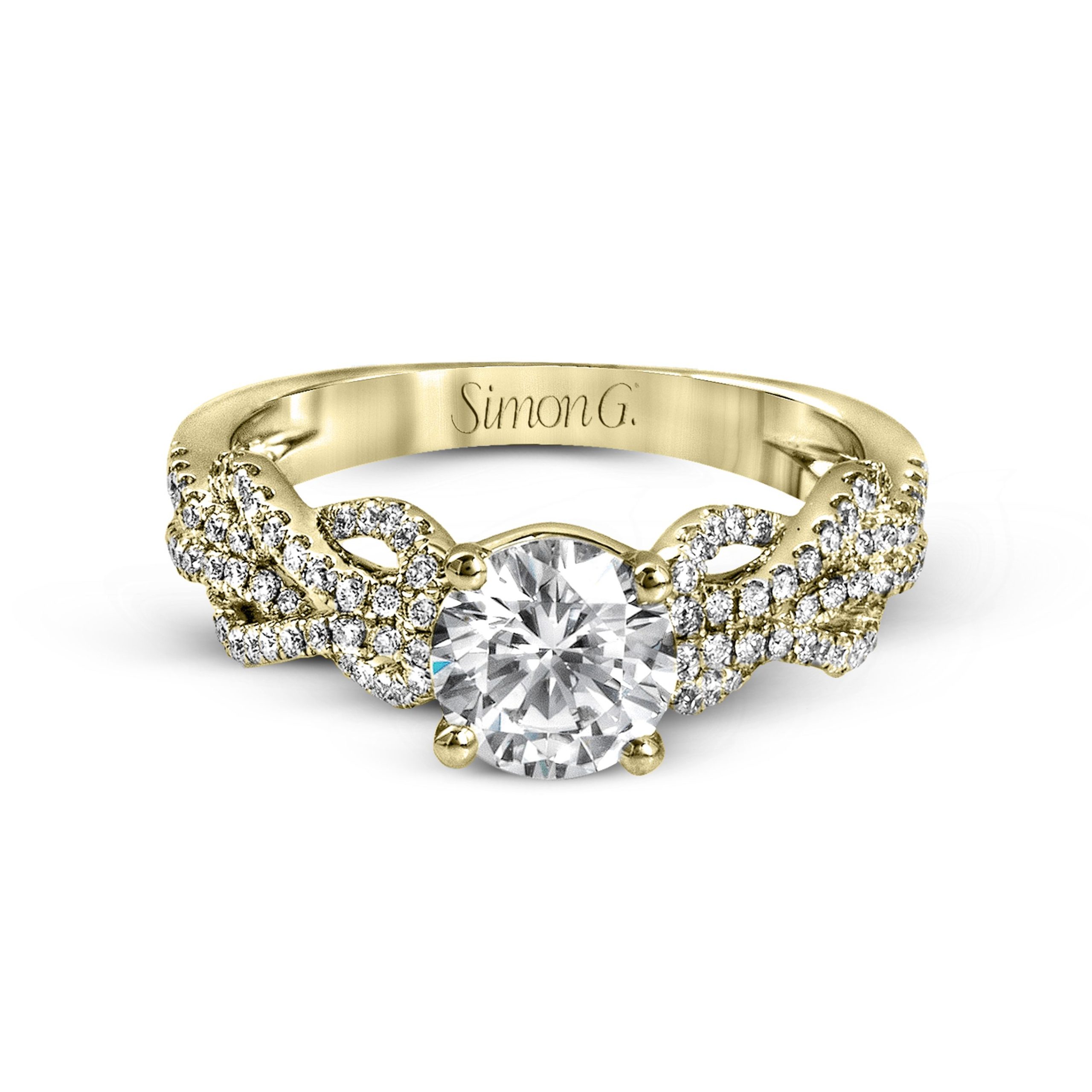 MR2721 Classic Romance Collection Yellow Gold Round Cut Engagement Ring