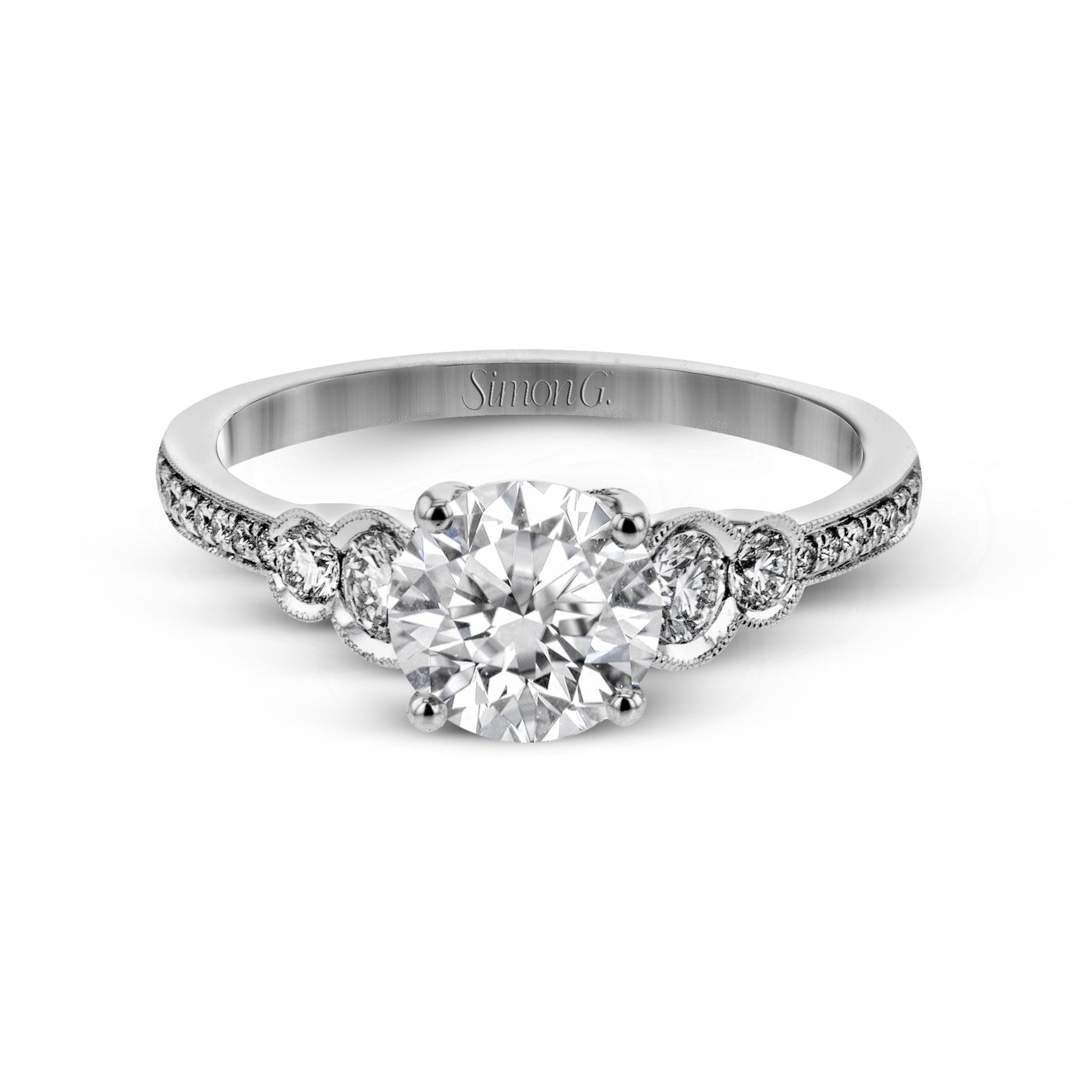 MR2845 Modern Enchantment Collection Platinum Round Cut Engagement Ring