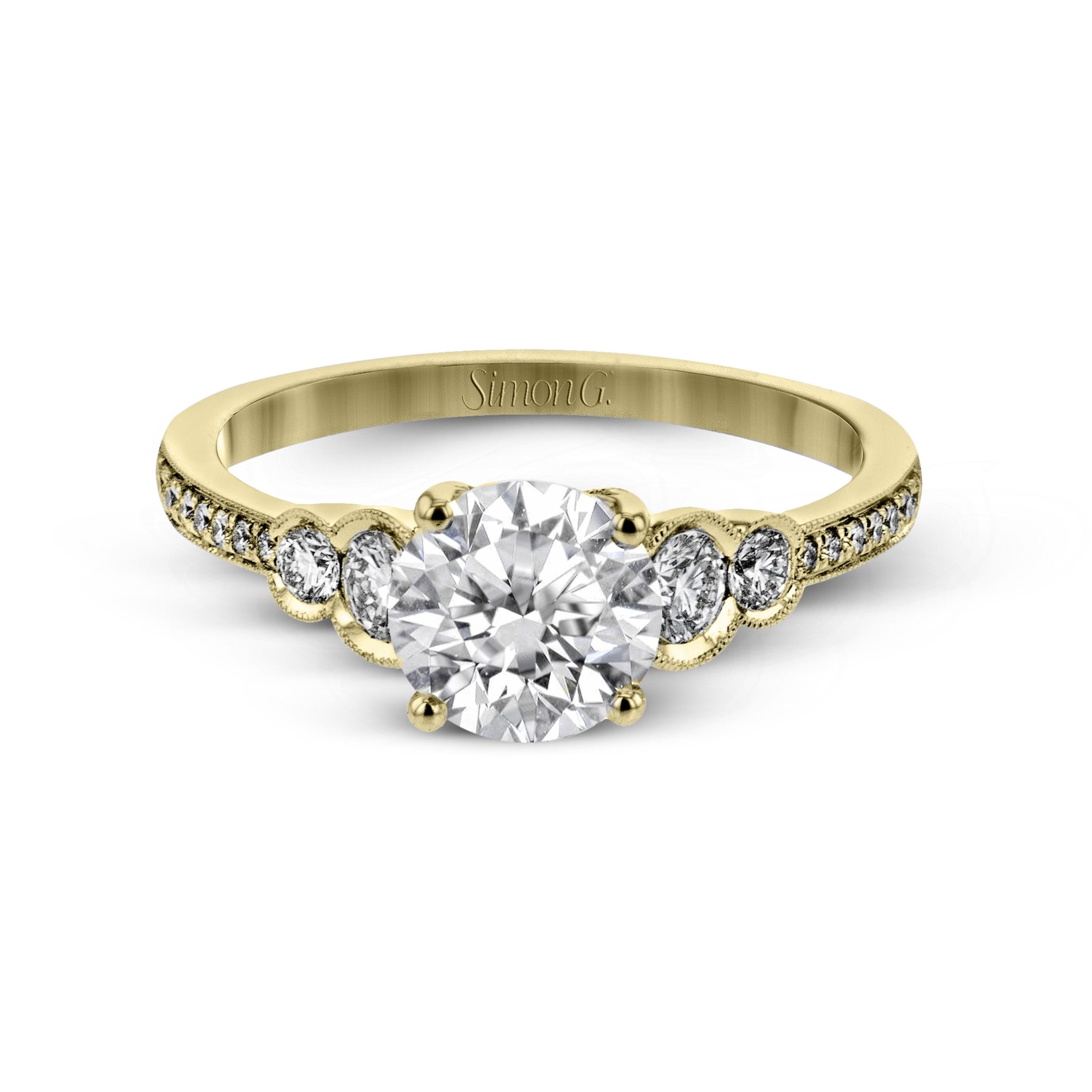 MR2845 Modern Enchantment Collection Yellow Gold Round Cut Engagement Ring