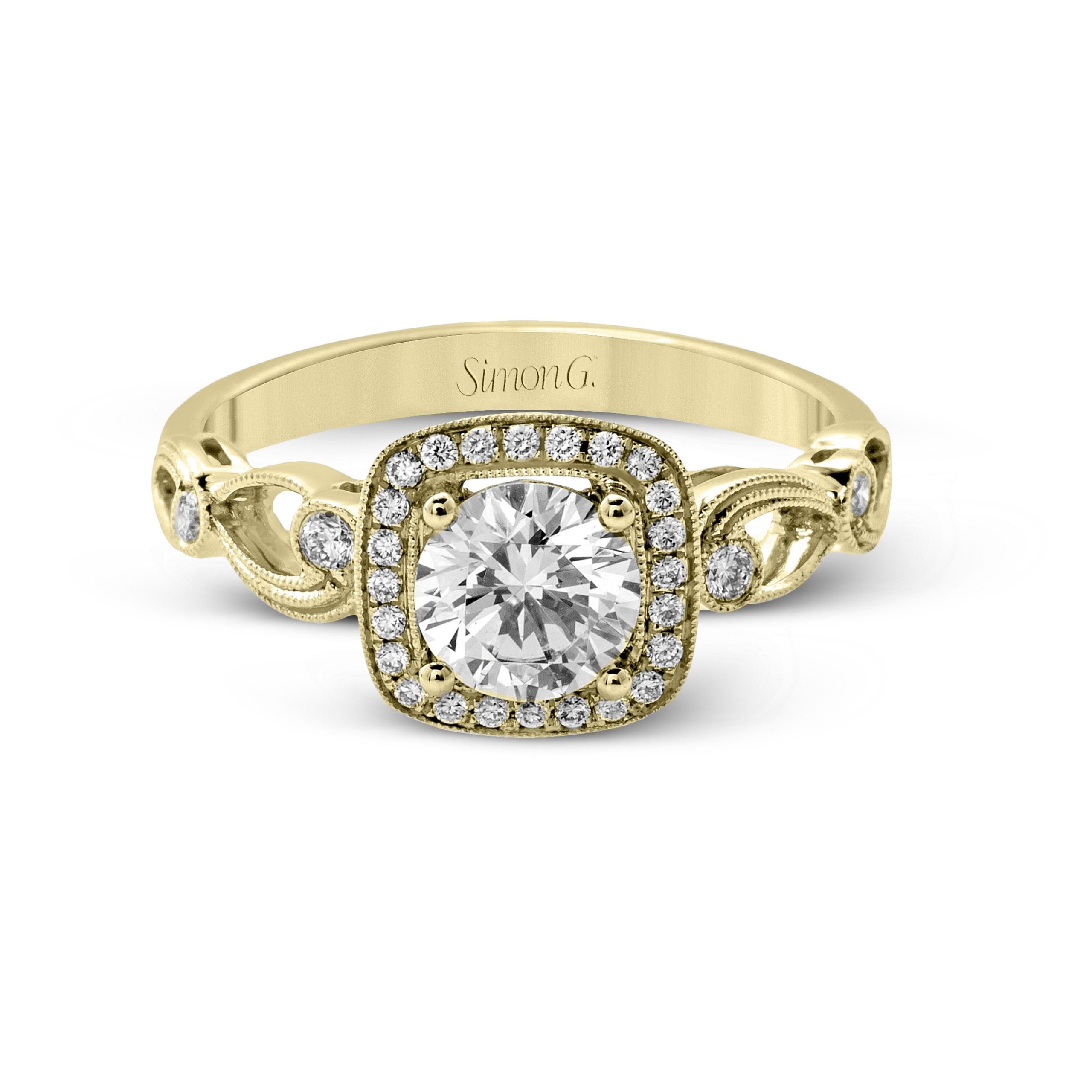 TR526 Passion Collection Yellow Gold Round Cut Engagement Ring
