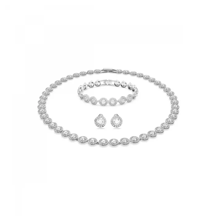 Swarovski® 'Angelic' Women's Base Metal Set: Bracelet + Necklace - Silver 5367853