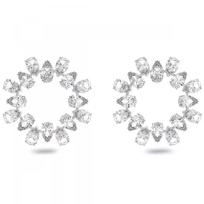 Swarovski® 'Millenia' Women's Base Metal Hoop Earrings - Silver 5601509