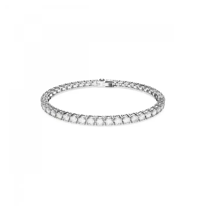 Swarovski® 'Matrix Tennis' Women's Base Metal Bracelet - Silver 5648937