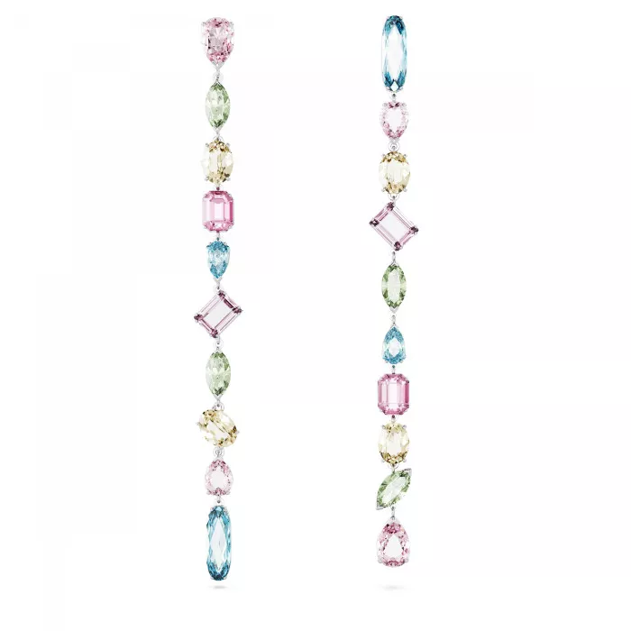 Swarovski® 'Gema' Women's Base Metal Drop Earrings - Silver 5656430