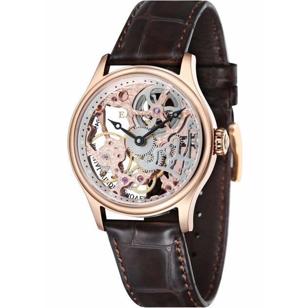 Thomas Earnshaw Bauer Hand Wind Skeleton Rose Gold