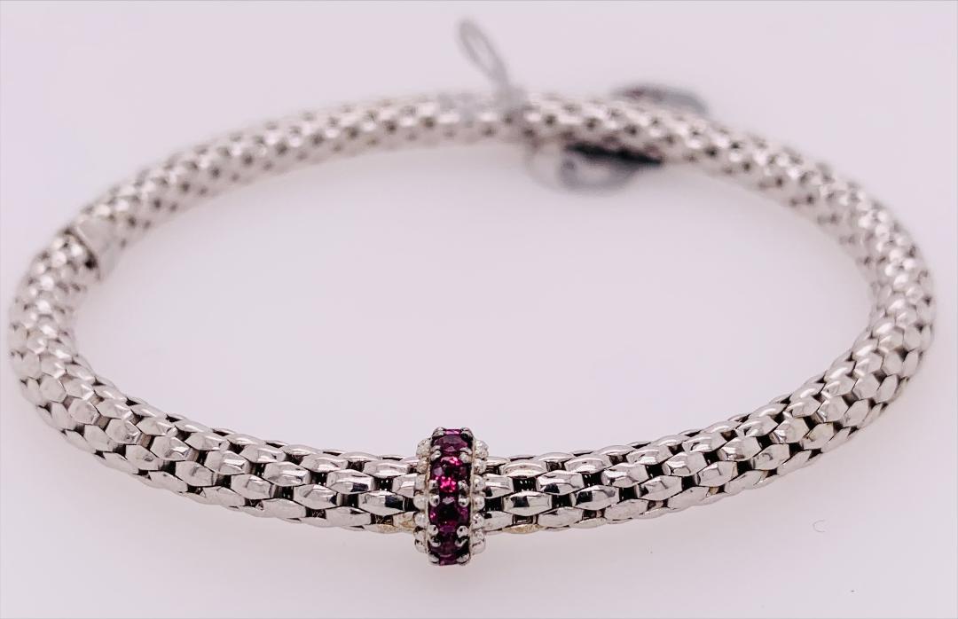Phillip Gavriel Sterling Amethyst Stretch Bracelet