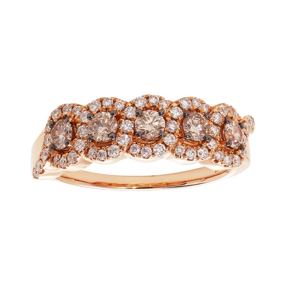 Le Vian Chocolatier 14k Strawberry Gold 5-Stone Diamond Ring