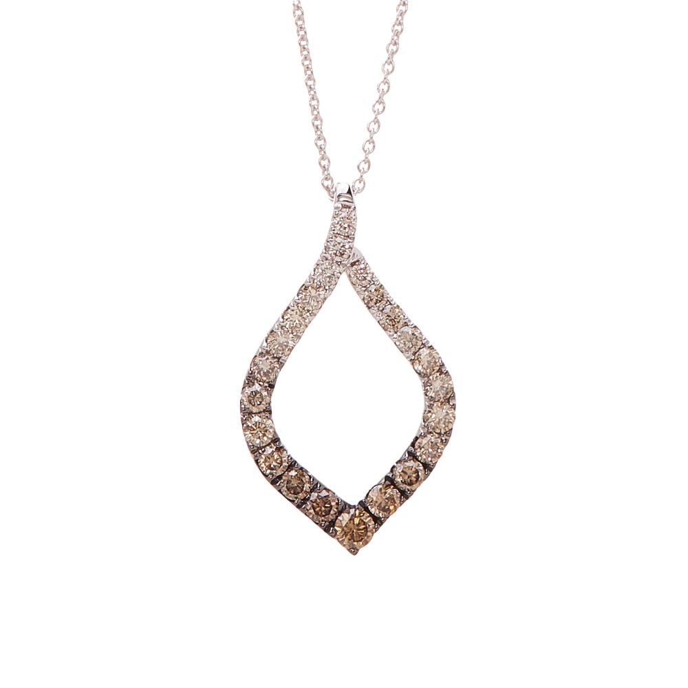 Le Vian 14kt Vanilla Gold 0.63ctw Chocolate & Vanilla Diamond Pendant