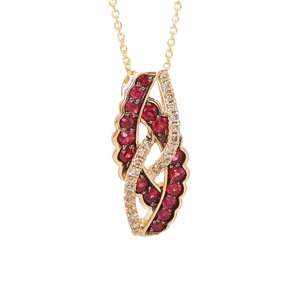 Le Vian 14k Honey Gold 0.33ct Ruby & 0.10ct Diamond Pendant