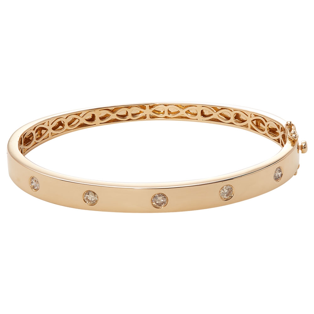 Le Vian 14k Honey Gold 0.51ct Vanilla Diamond Bangle Bracelet