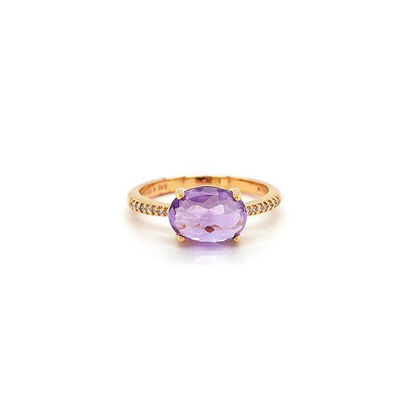 UGO Cala 18K Rose Gold Diamond Amethyst Ring