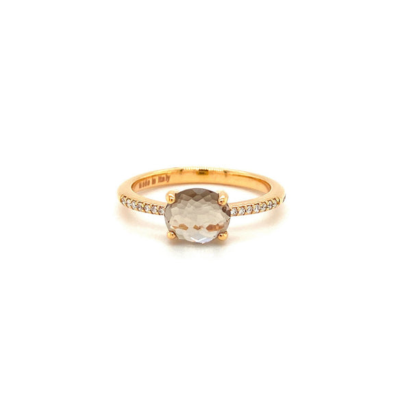 UGO Cala 18K Rose Gold Diamond Topaz Ring
