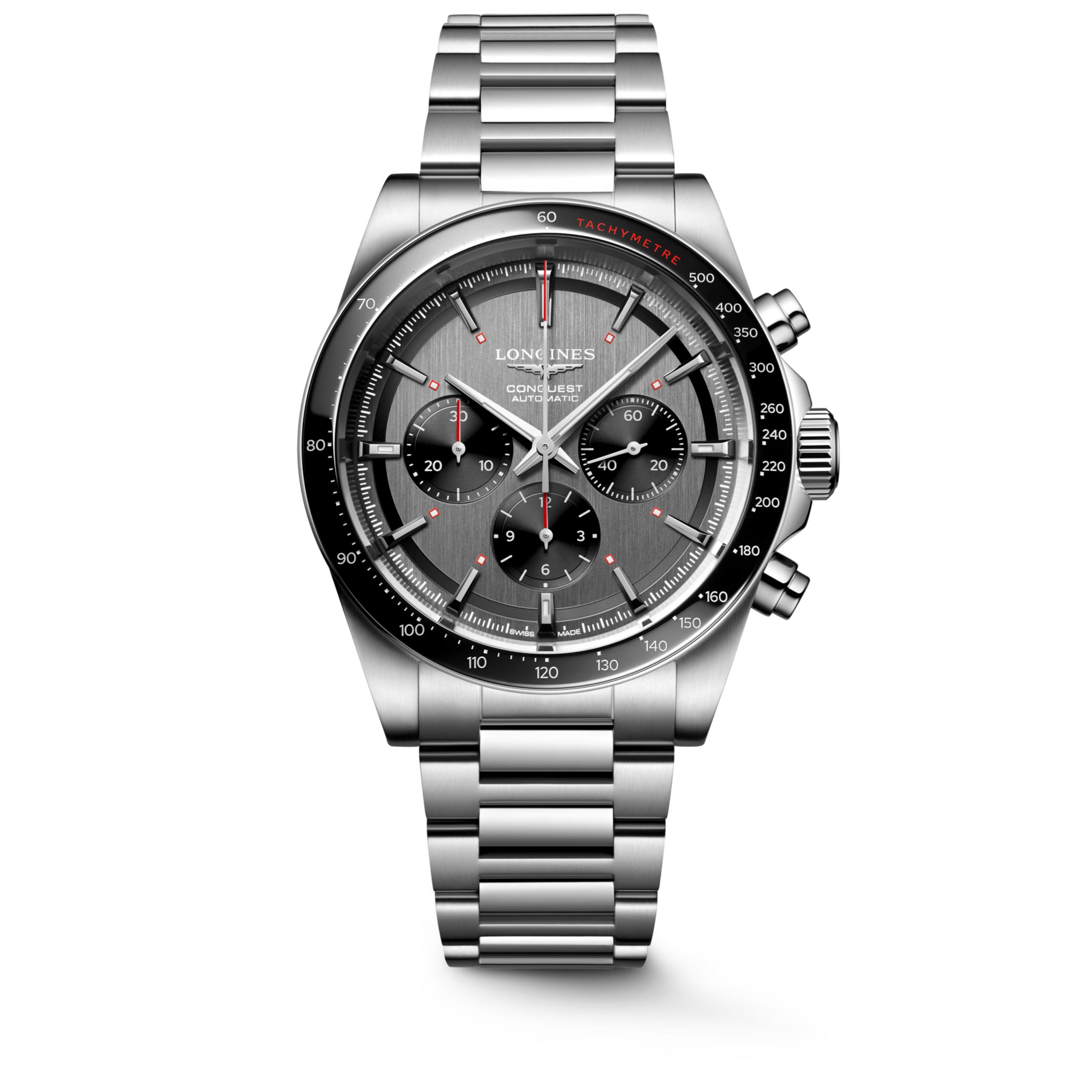 Conquest Chrono Ski Edition Automatic watch, Ø 42.00 mm, Stainless steel and ceramic bezel.