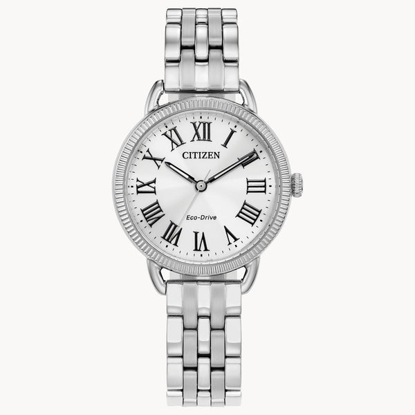 Citizen Eco-Drive Women's Classic Coin Edge Silver tone Watch