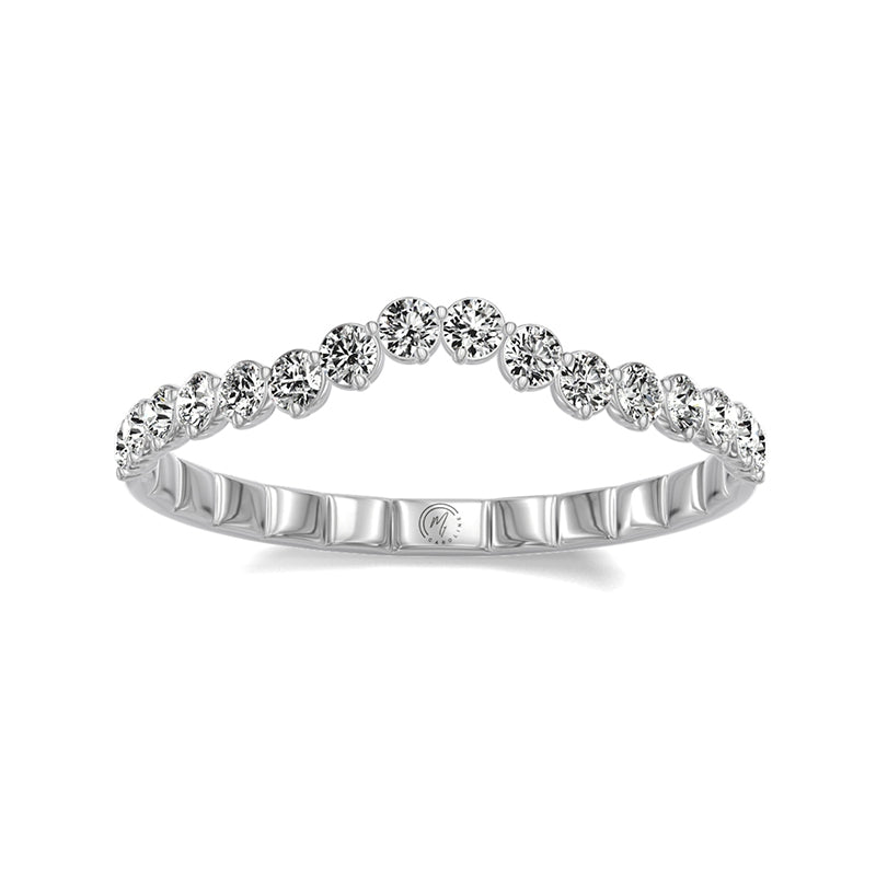 My Caroline White Gold 0.25ctw Round Brilliant Contour Wedding Band- KVB2856WR5J
