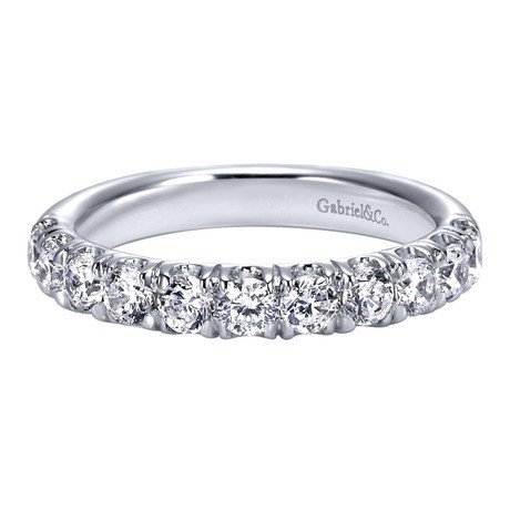 French Pave Diamond Band 1.00 Cttw14K White Gold