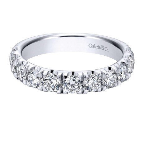French Pave Diamond Band 1.50 Cttw 14K White Gold