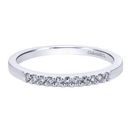 Pave Diamond Band .10 Cttw 14K White Gold | Mullen Jewelers