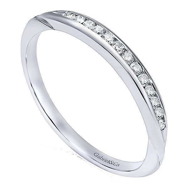 Channel Set Diamond Wedding Band .13 Cttw 14K White Gold 204B