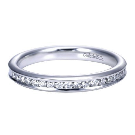 Channel Set Diamond Band .25 Cttw14K White Gold