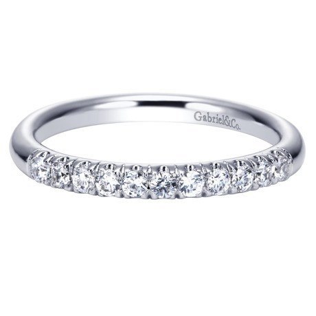 French Pave Diamond Band .25 Cttw 14K White Gold
