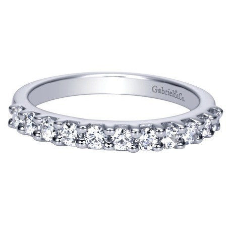 Pave Diamond Band .50 Cttw 14K White Gold | Mullen Jewelers