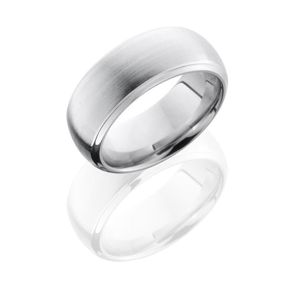 Beveled Cobalt Chrome Wedding Band 8mm Wide