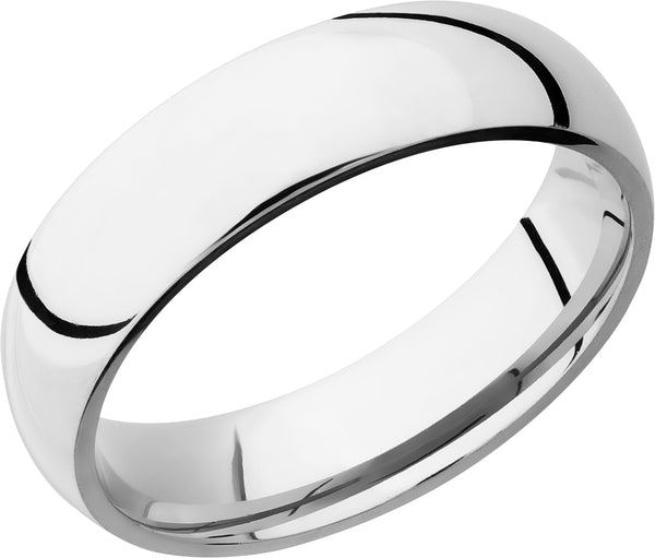 Polished Domed Wedding Band Platinum 6mm Wide