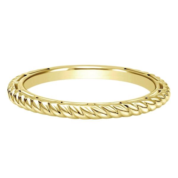 Roped Design Stackable Ring 14K Yellow Gold | Mullen Jewelers