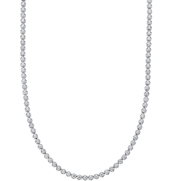 14K White Gold 1.93ctw Diamond Bezel Tennis Necklace- MFJ193WG